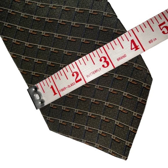 Vintage Bill Blass Black Label Silk Olive Green Tie - Picture 3 of 7